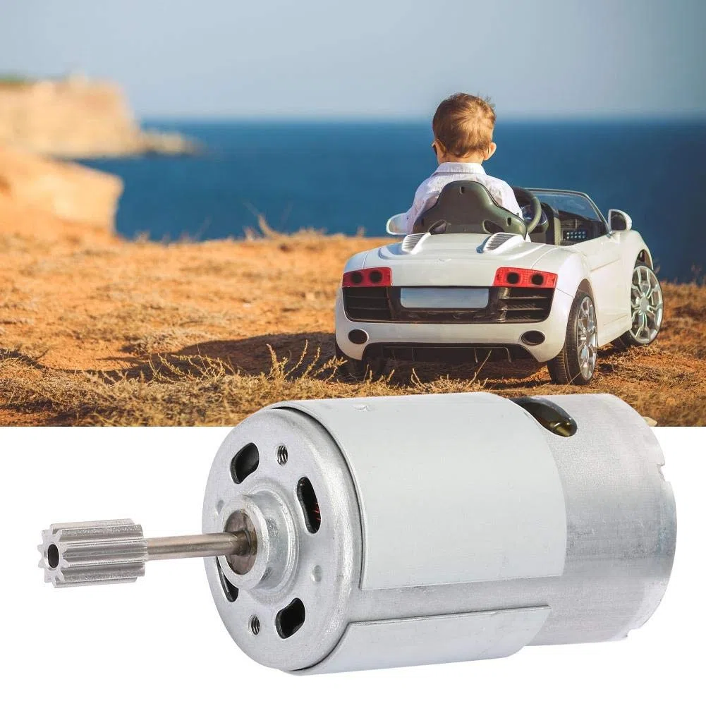 "Micromotore ad Alta Velocità - Ricambi Accessori per Giochetti Elettrici e Auto Bambini con 2 Teste Dentate, [550-15000] RPM"