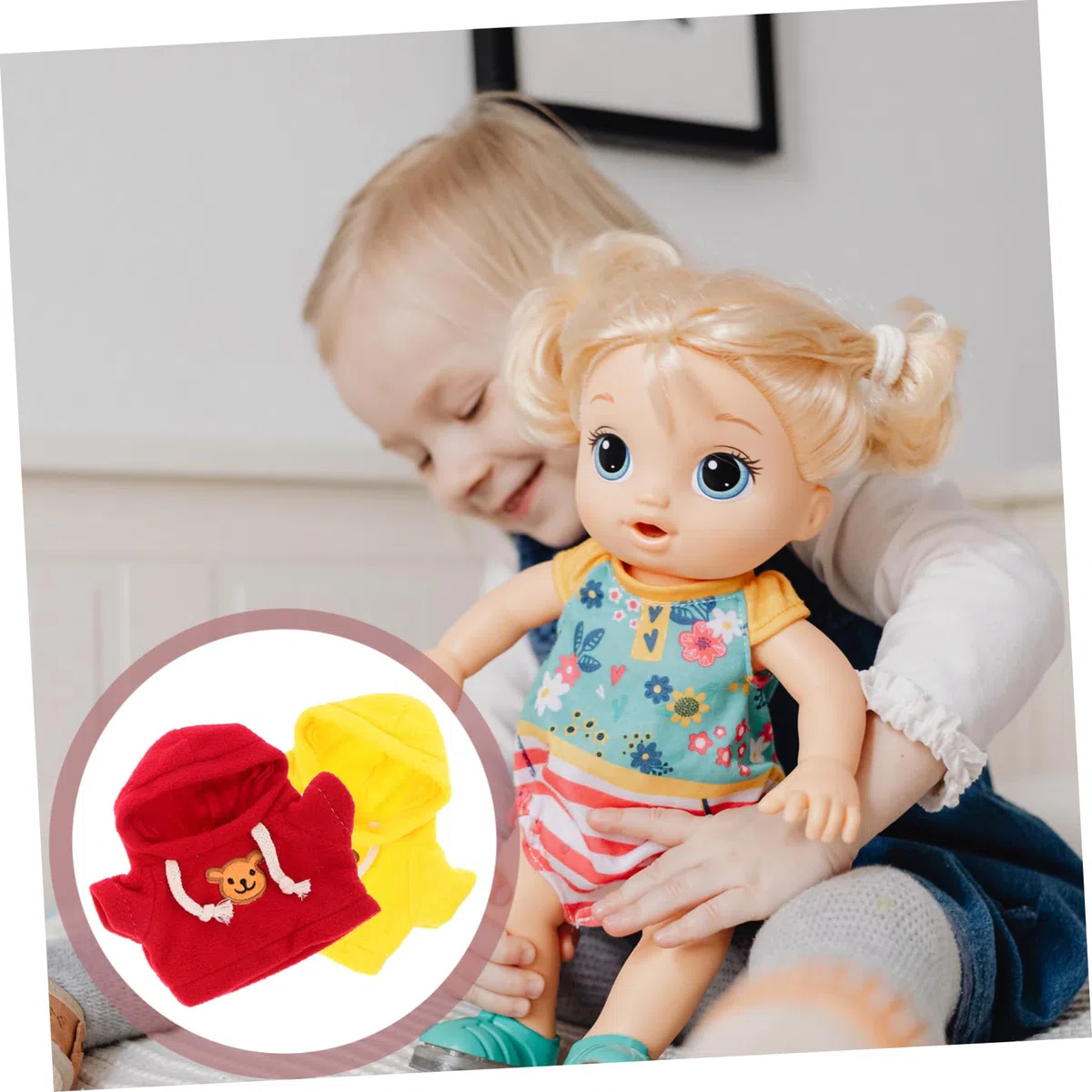 Vestiti Per Bambole e Orsacchiotti 30 Cm, Set 2 Pezzi Di Felpe Cappuccio Morbido, Abbigliamento Decorativo Riutilizzabile Per Bambole e Peluche, Adatto Per Giochi e Collezioni