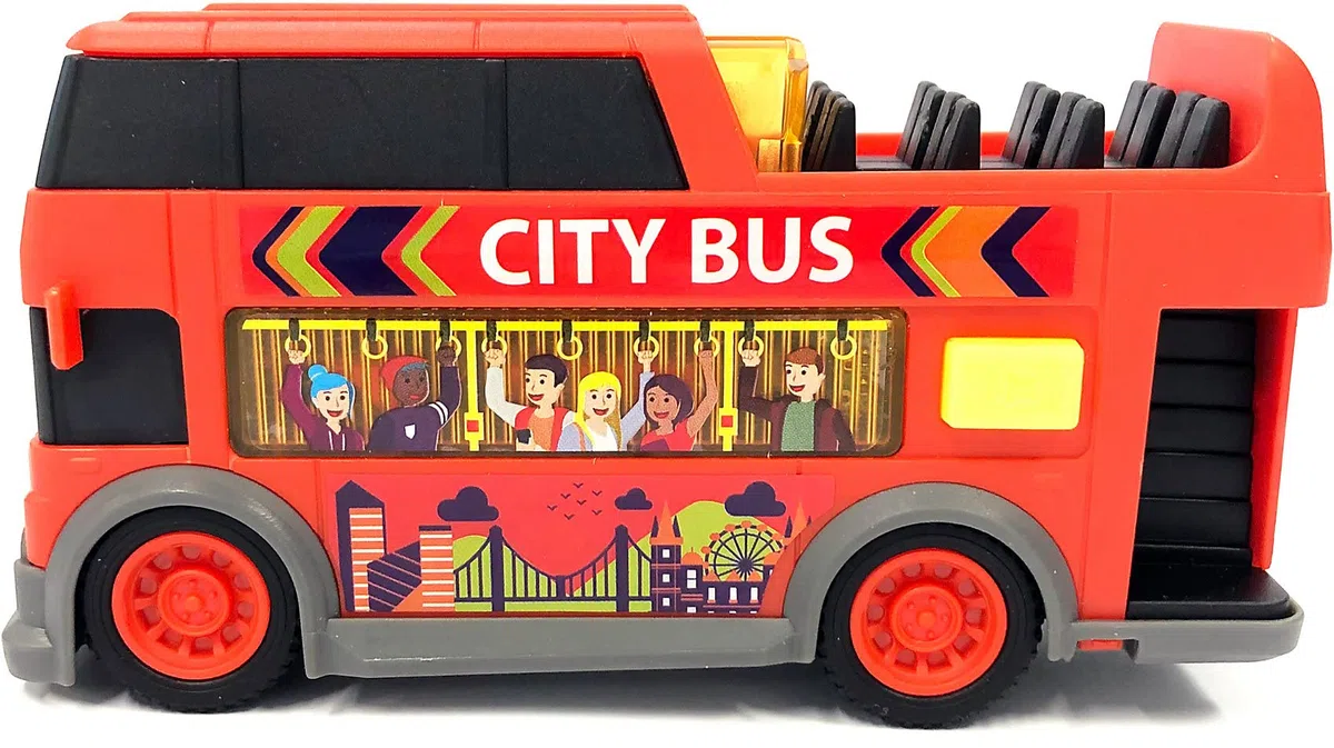 Dickie - City Heroes Bus Cm 15, 203302032, + 3 Anni, con Luci e Suoni