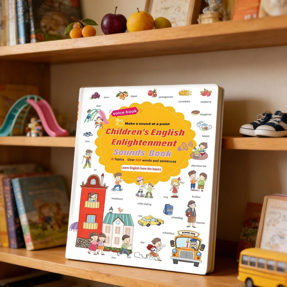 Generico English Words Sound Books - Gioco Di Lettura Di Oltre 500 Parole | Libri Di Apprendimento Elettrici Interattivi Di Oltre 500 Parole | Per La Scuola 'infanzia, La Biblioteca 'asilo, La