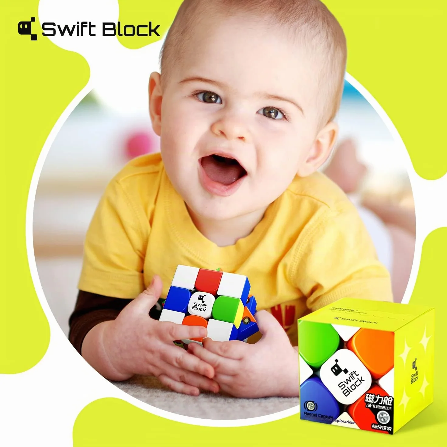 355S 3x3 Magnetico Speed Cube, Cubo Magico Professionale Originale con 48 Magneti, Rapida e Fluida Rotazione Elasticità Regolabile Solido Resistente per Bambini e Adulti