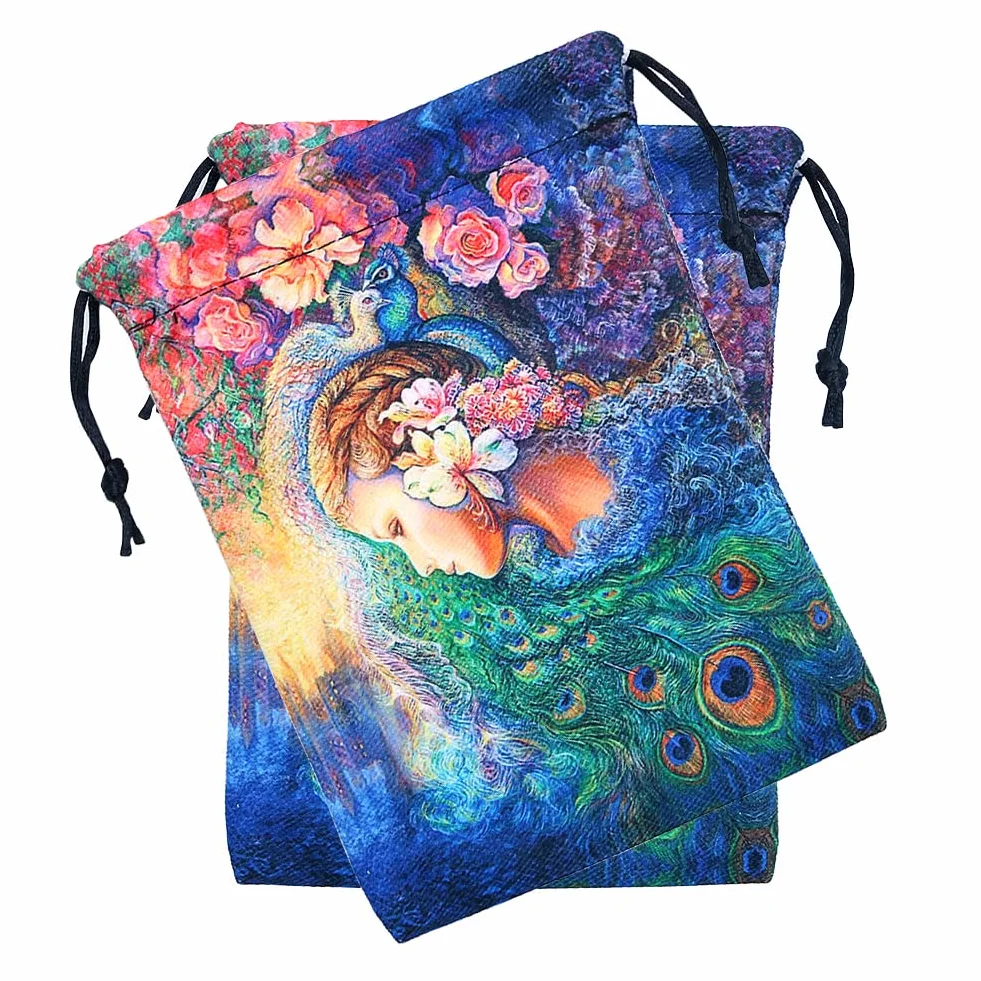 Namvo Borsa per tarocchi Rune celtiche Tarocchi Carte Stoage Bag Borsa con coulisse 13x18 CM, Sacchetti regalo in velluto spesso Simbolo Ricamo Gioielli Sacchetti di cristallo Protettivi Gioco da