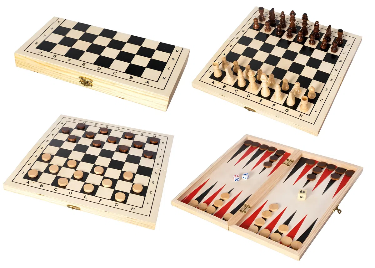 Scacchi Dama Backgammon Scacchiera in Legno Pieghevole Set 3 in 1 cm 29x29 con Pezzi Pedine Dadi in Legno Chess Checkers Backgammon Board Gioco da Tavolo Portatile Set Scacchi Dama Backgammon