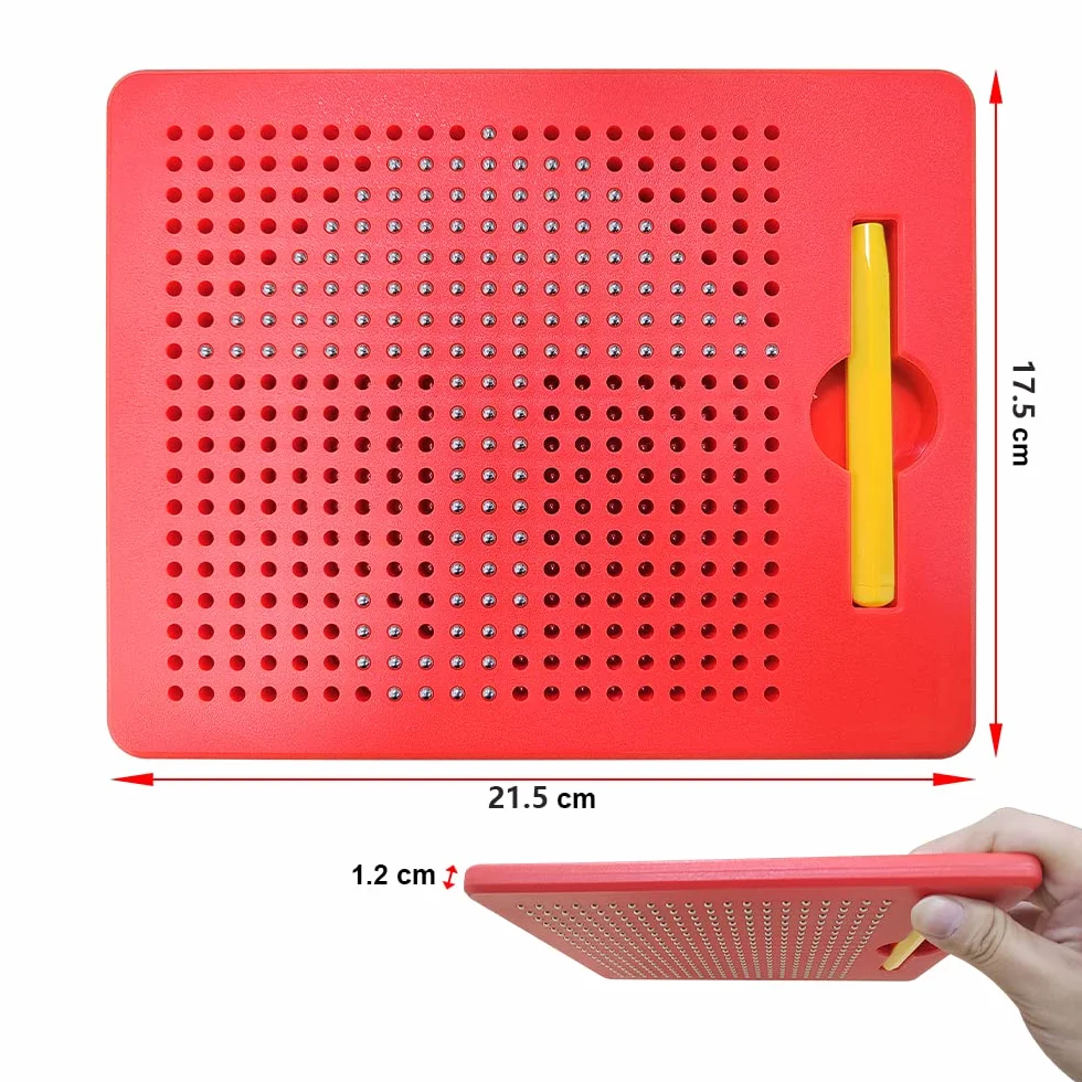 Tavola da Disegno Magnetico Tablet Magnetico Bambino Ardesia Magica con Penna per Bambini Giocattolo Educativo, 21.5x17.5x1.5 cm (Piccolo, Rosso)