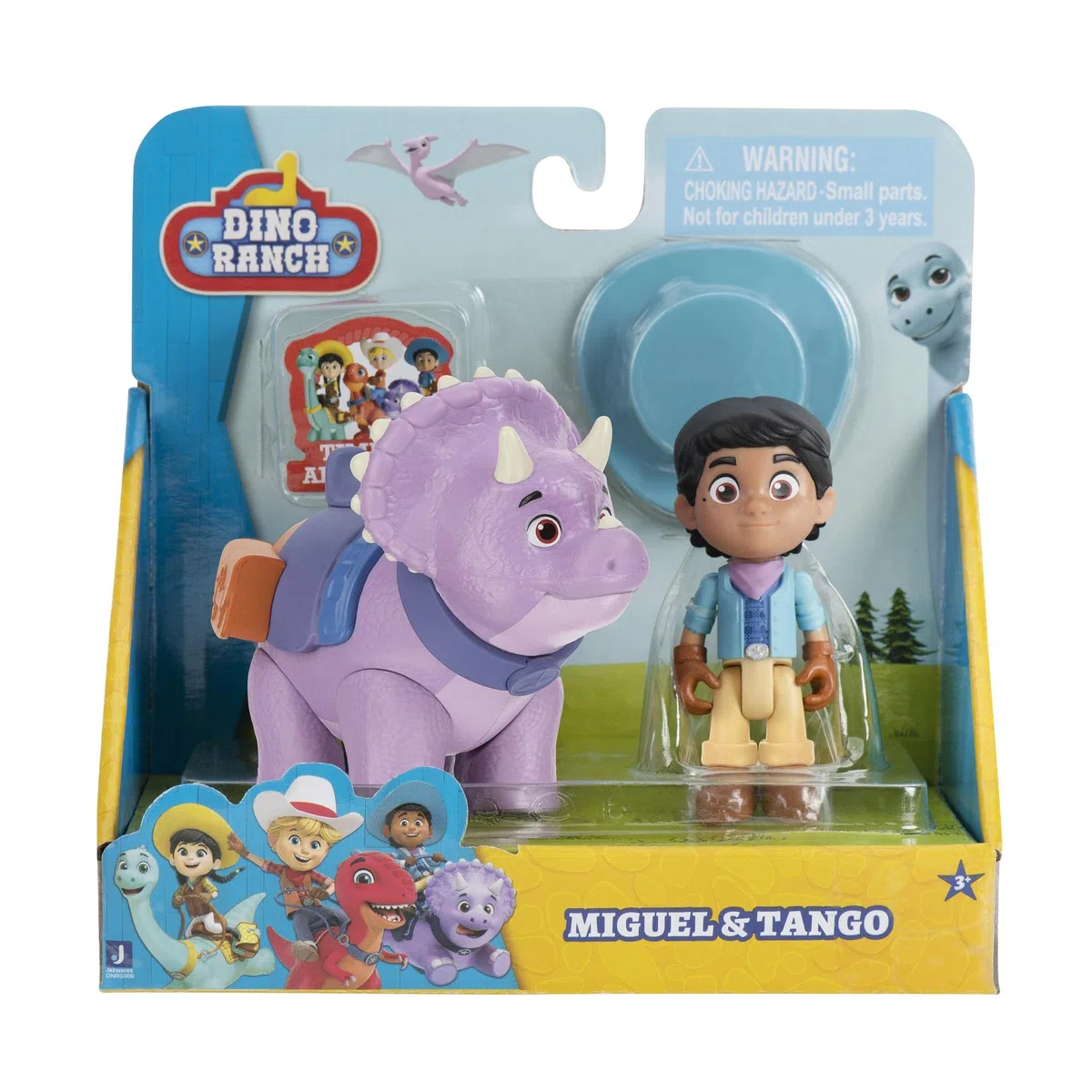 Giochi Preziosi, Dino Ranch Miguel&Tango Coppia di Personaggi, Personaggio Alto Circa 7.5cm e Dinosauro Alto 9cm Circa, Come nel Cartone Animato, per Bambini a Partire dai 3Anni, DNA00300, Multicolore