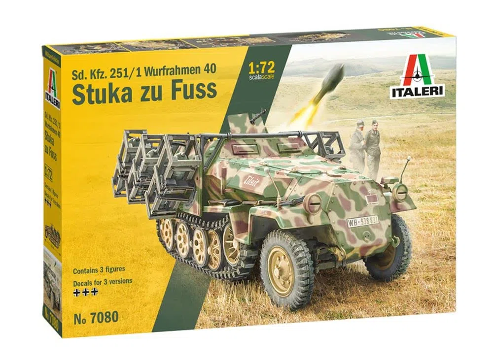 Italeri 7080 Sd.Kfz. 251/1 Stuka Zu Fuss, scala 1:72, plastic model kit, modello in plastica da montare, modellismo, mezzi militari, Grigio