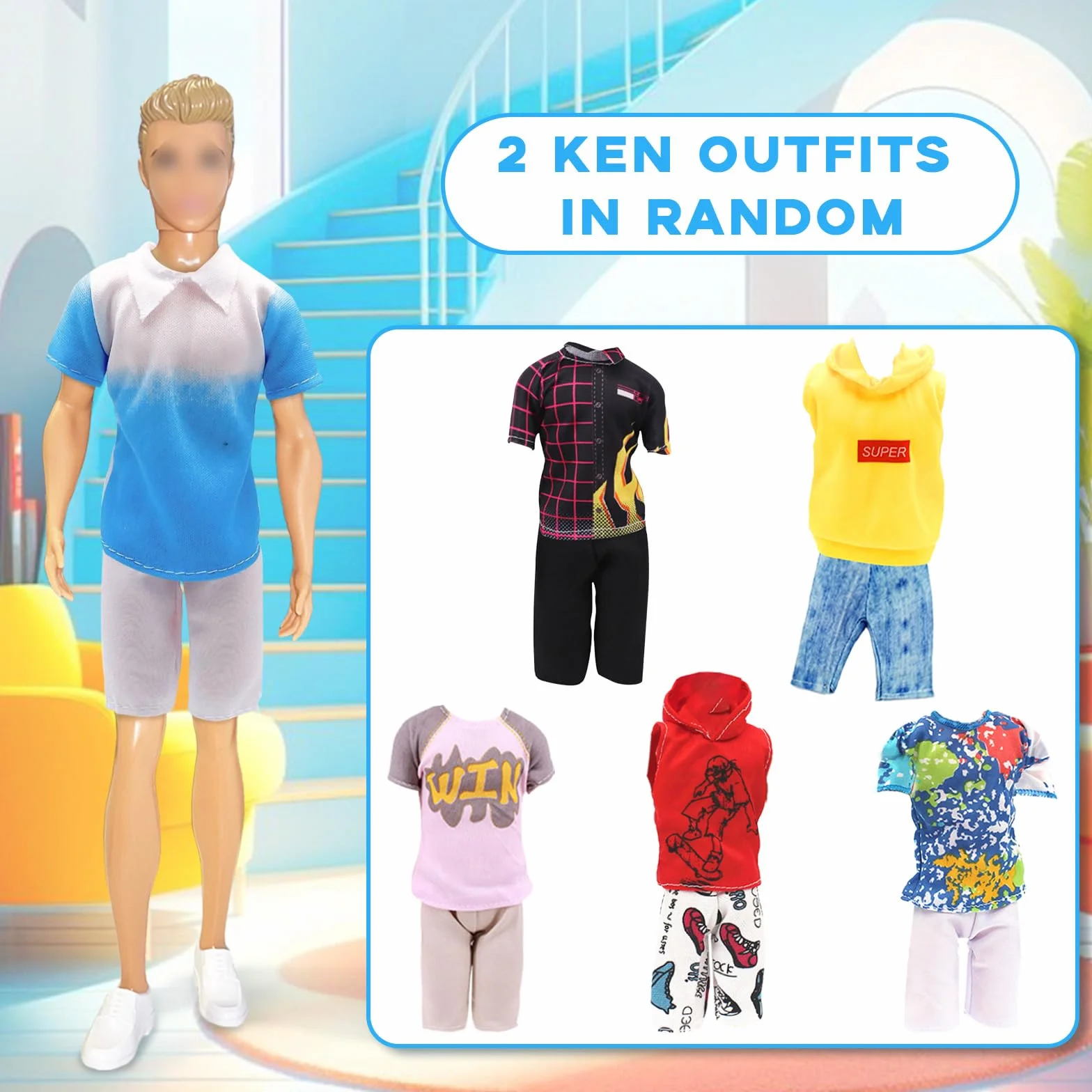 12 pezzi vestiti e accessori per bambola 2 set completo 2 maniche corte 2 pantaloncini 2 pantaloncini da bagno 4 scarpe, abito alla moda abiti casual per bambole Boy da 30,5 cm, regalo