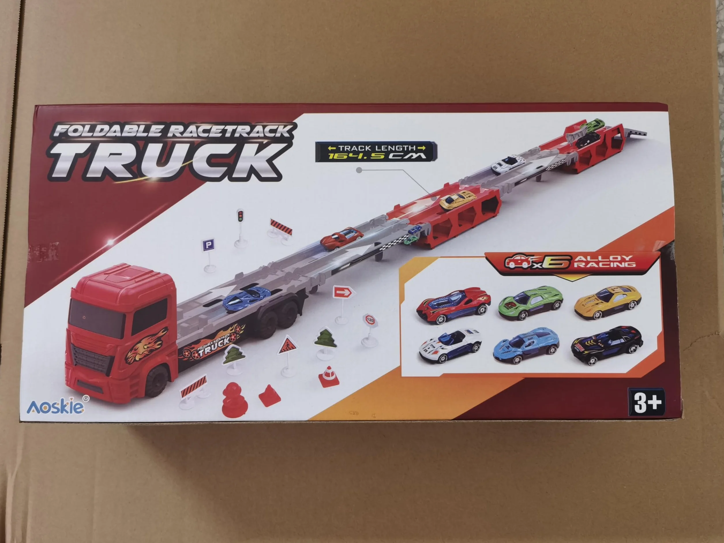 Aoskie Transporter Truck Macchinine Giocattoli per Ragazzi 3 4 5 6 Anni, Camion con 6 Macchinine Tiranti in Lega, Regalo Caldo Auto per Bambini