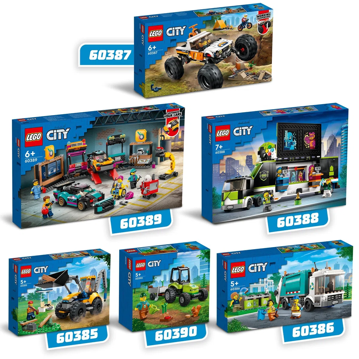 LEGO City Camion per il Riciclaggio dei Rifiuti, Camioncino Giocattolo con 3 Bidoni per la Raccolta Differenziata, Giochi Educativi per Bambini, Serie Vita Sostenibile 60386