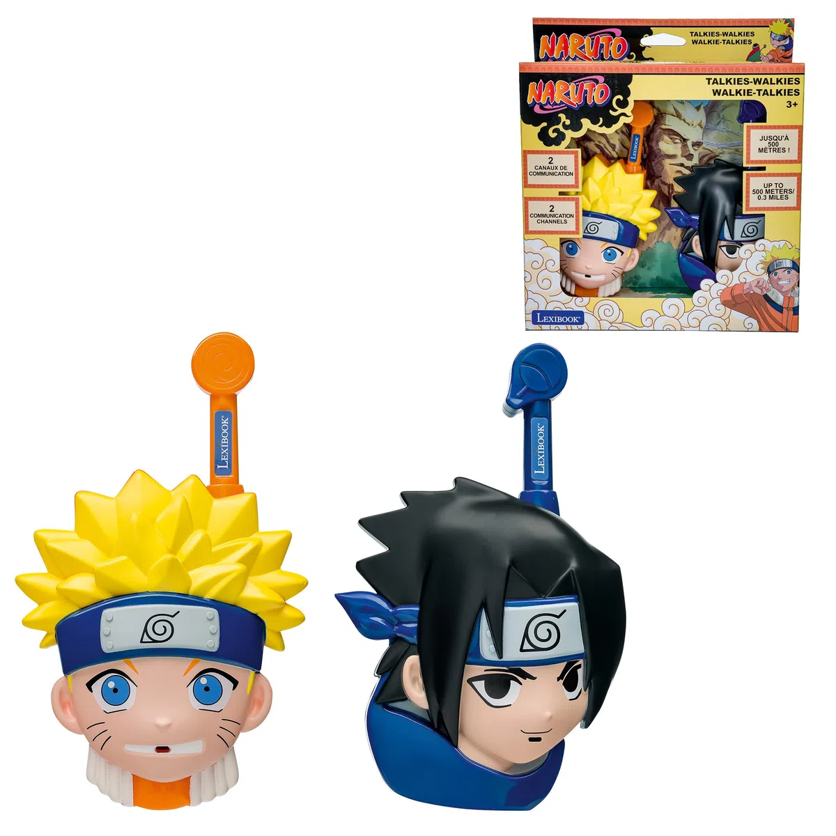 Lexibook, Naruto, Walkie-Talkie Naruto 3D, Giallo Blu Nero Arancione, TW18NA