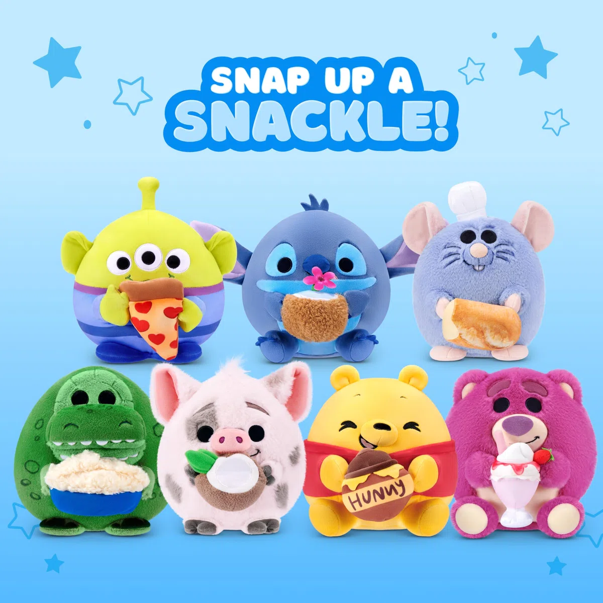 Snackles Disney Pixar Toy Story Alien & Pizza Peluche 20 cm di ZURU – Omini Verdi Peluche Ultra-Morbido da Collezione con Accessorio Snack, Regalo per Bambini & Fan Disney