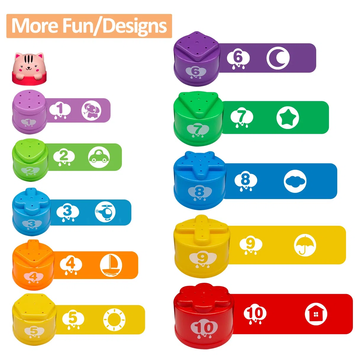 MOONTOY Giochi Impilabili per Bambino 1 anno, con Lettere e Numeri da Impilare,Blocchi Colorati per Insegnare Forme e Colori,Regalo per Compleanno e Natale per 1 2 Anni