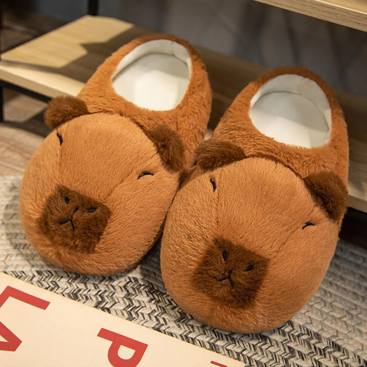 Pantofole Capibara, Pantofola Di Peluche Da Camera Per Bambina, Pantofole Invernali Da Casa Per Interni Ed Esterni