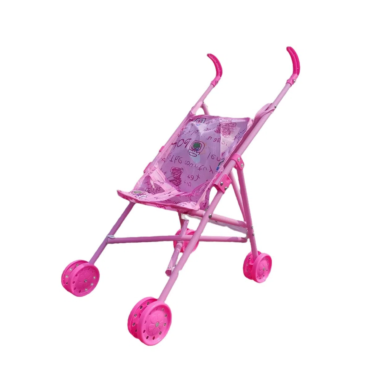 Passeggino per Bambole Pieghevole, Decorazione Adorabile, Ombrello Interattivo Portatile
