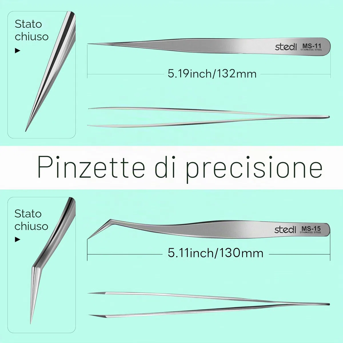 stedi 2pcs Set Di Pinzette Di Precisione, Strumenti Di Modellismo, Pinzette In Acciaio Inox Di Altissima Precisione Per Gundam, Modelli Militari In Scala, Parti In Resina 3d, Pinzette Industriali