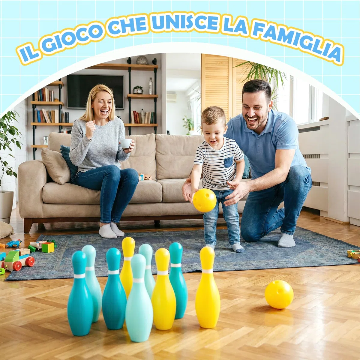 Baoblaze Set da Bowling per Bambini, Gioco per Famiglie, Giocattoli da Gioco al Coperto, Giochi Sportivi all'aperto per Lo Sviluppo Precoce, Giocattoli da Bowling all'Aperto
