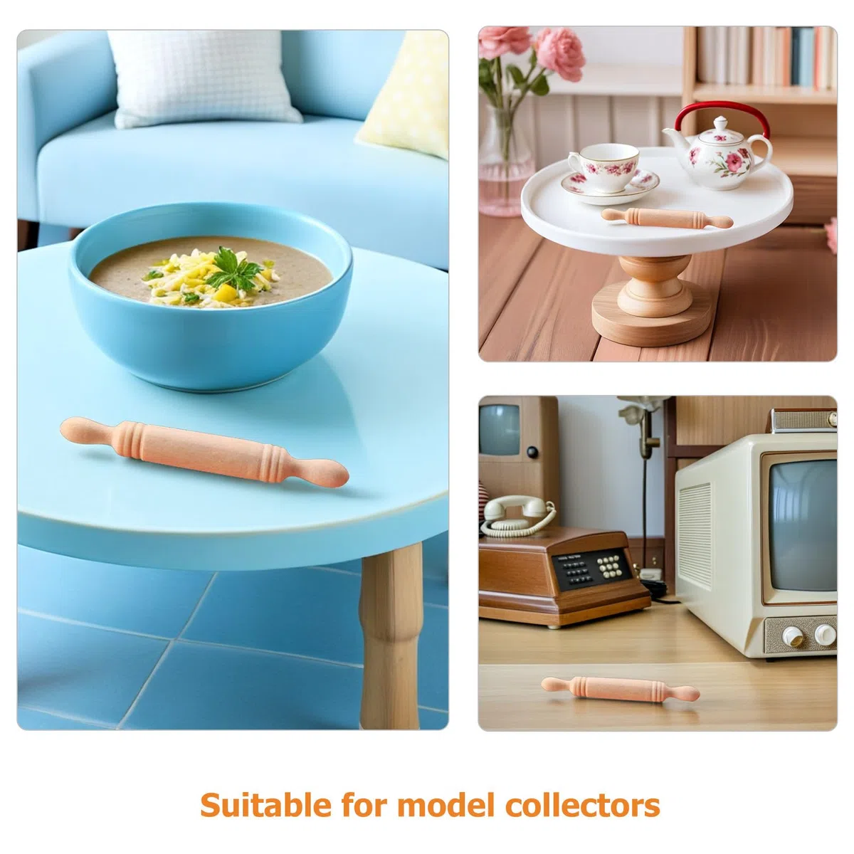 Gatuida Set 30 Mini Mattarelli in Legno Naturale Piccoli Mattarelli Da Cucina Giocattolo Per Bambini Utensili Miniatura Per Casa Delle Bambole E Giochi Creativi