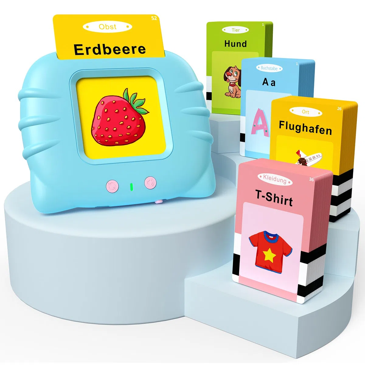 GUYUCOM Giocattoli educativi per bambini a partire da 1 2 3 4 5 6 anni, 112 fogli, 224 parole udibili, regalo prescolare, giocattolo per ragazze e ragazzi (blu)