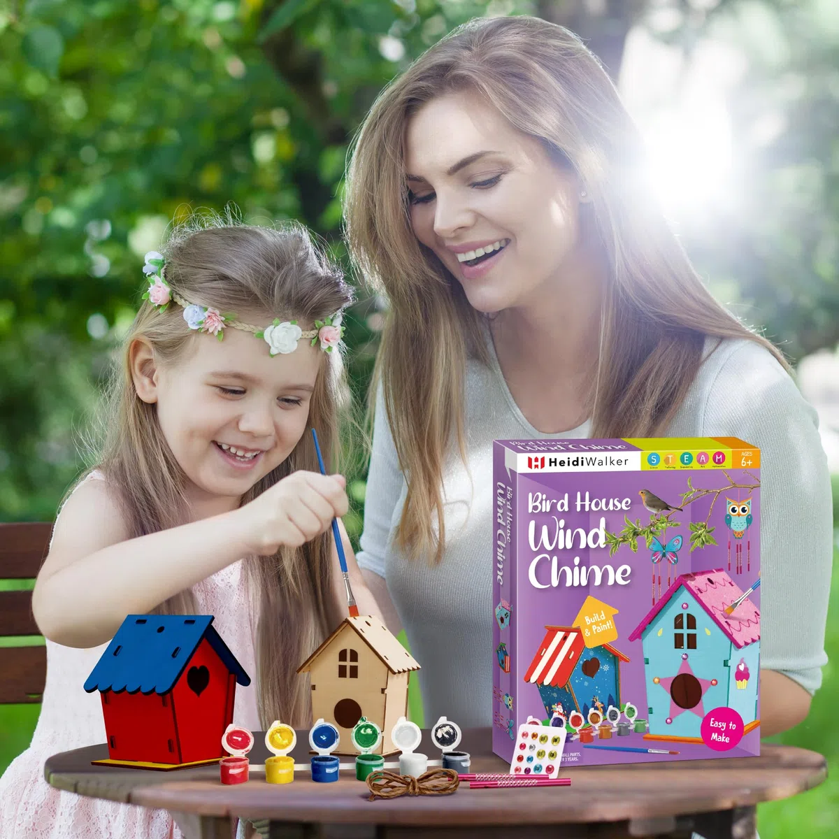 Byncceh 2 Pezzi Kit Casetta Uccelli in Legno, fai da te per bambini, Lavoretti Creativi Costruire Giocattoli, Regalo di compleanno di Natale per ragazze ragazzi