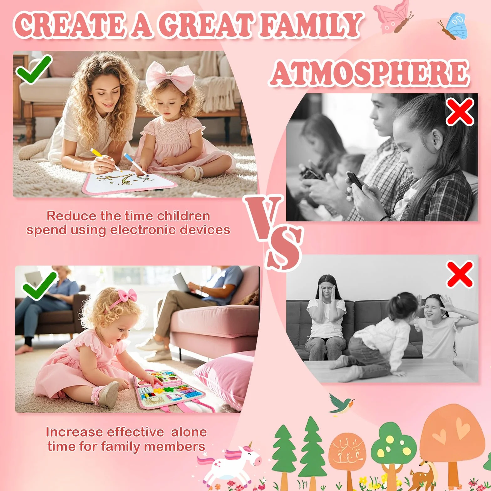 Busy Board, Giochi Montessori, Giochi Bambini 2 Anni, Libro Montessori Interattivo, Regalo Bambina 2 3 4 5 Anni, Montessori 2 Anni, Libri Bambini, Quiet Book, Regalo di Compleanno, Regali Natale
