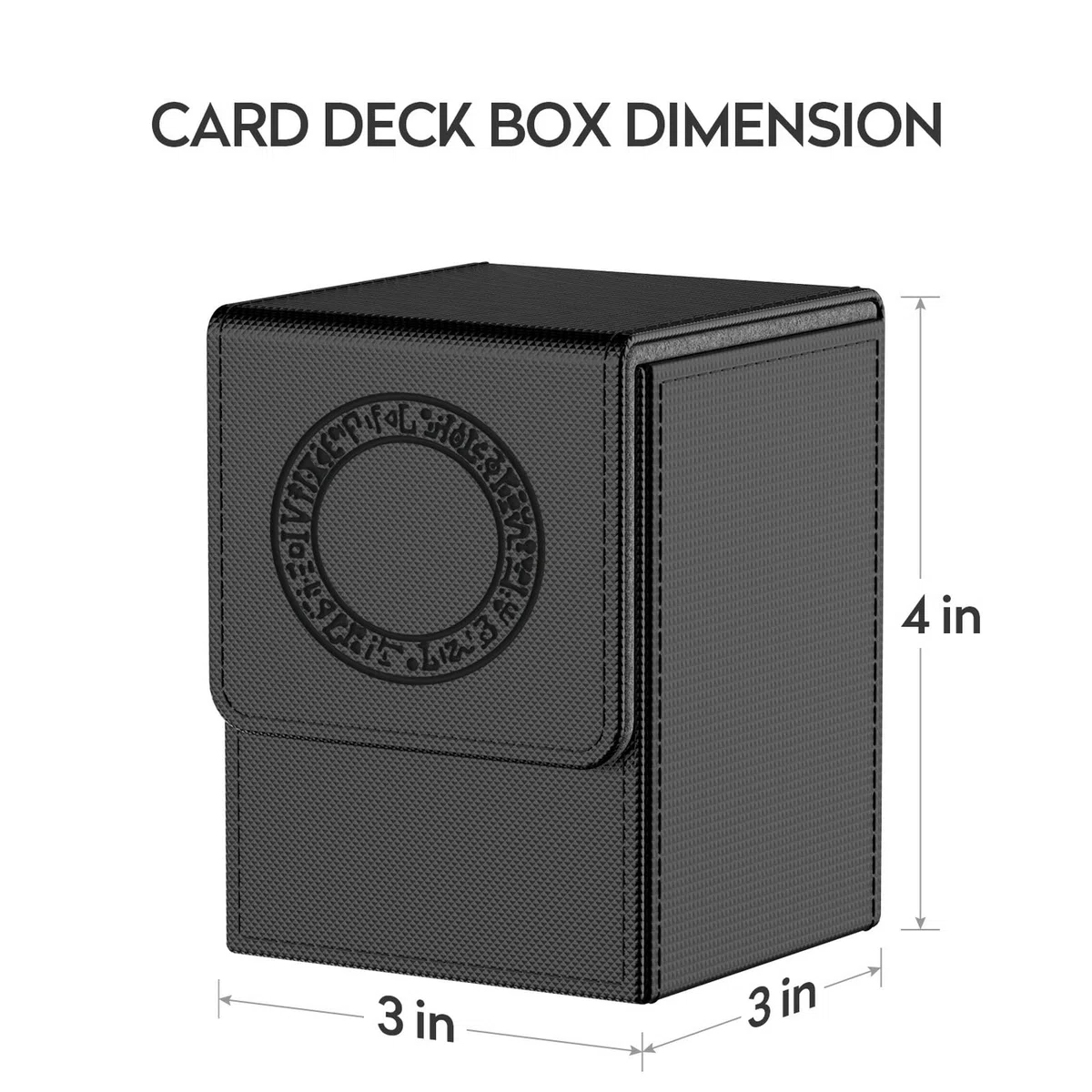 Scatola Box Porta Carte per TCG Carte, con 2 Piastra di Partizione-Contiene fino a 100+ carte-Magnetic Flip Deck Box (Spellbind-Nero)