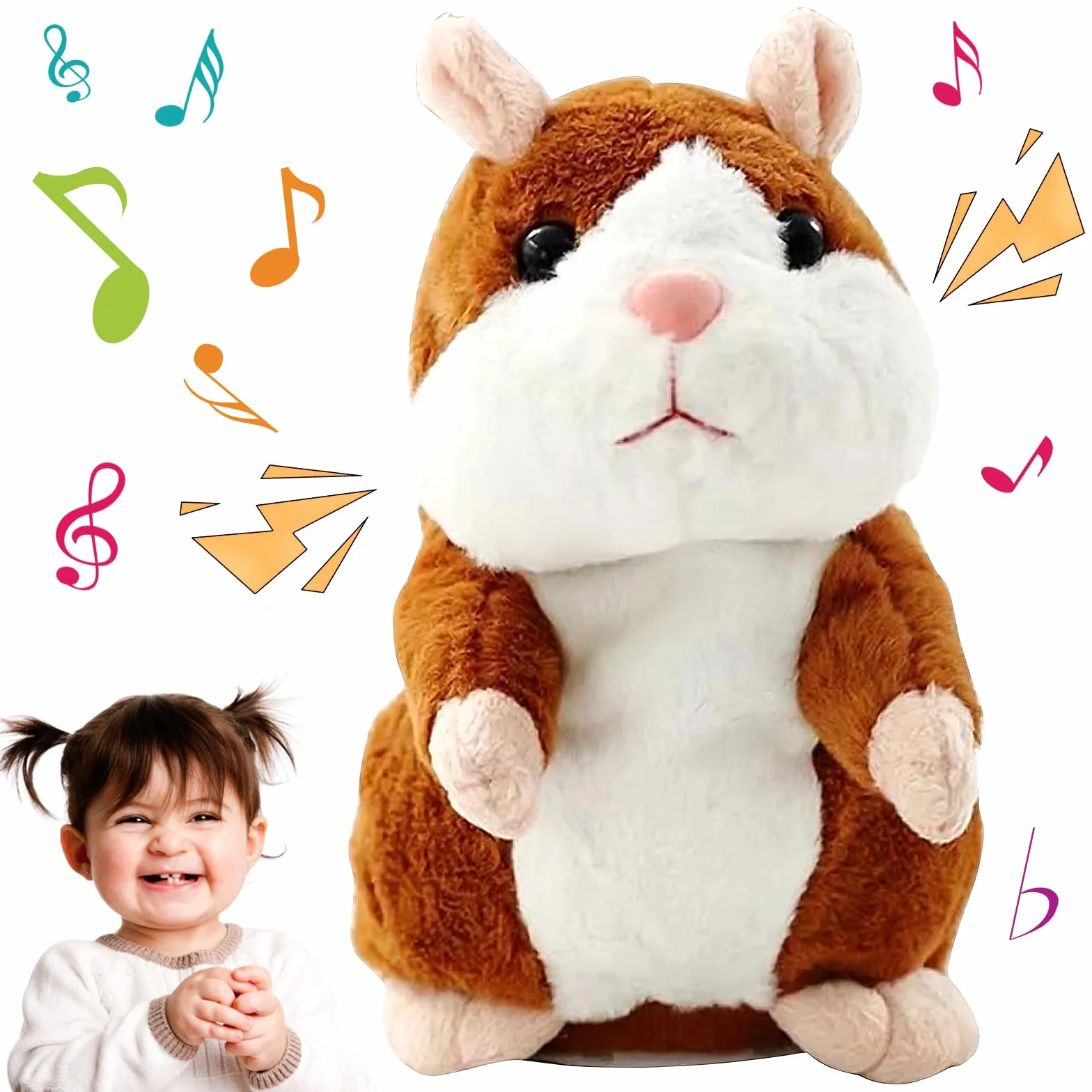 JOKILY Criceto parlante, criceto, giocattolo di peluche per bambini, parlato e ripetuto, giocattolo di peluche per criceti, adatto per bambini e animali di peluche