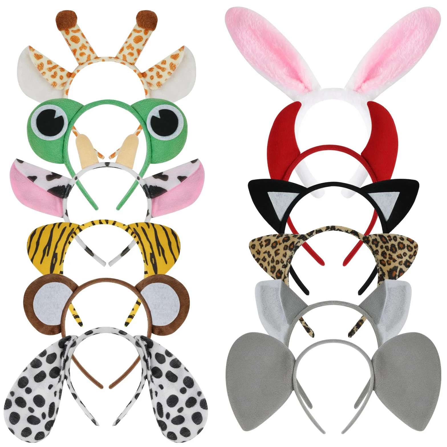 Animale Orecchio Cerchietto, Animals Headband per Feste, Cerchietto con Orecchie Accessori per Travestimento, Copricapo, Cosplay
