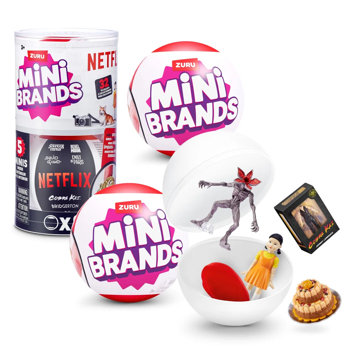 Capsula Mini Brands Netflix di ZURU, Giocattolo a sorpresa con Minis da collezione, Confezione con oggetto misterioso, Minis iconici dei programmi, (2 Capsule)