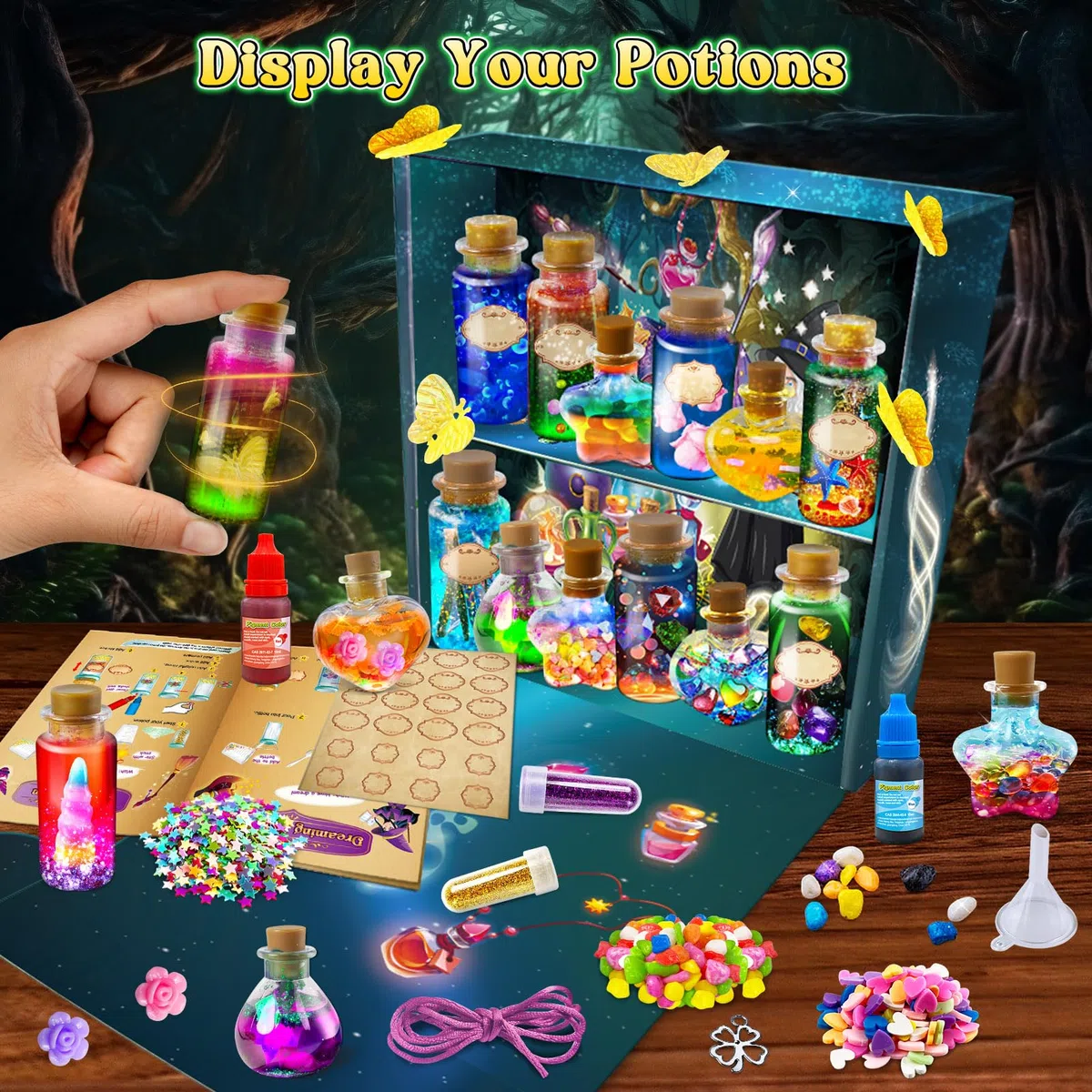 JOPSHEEN Set Pozioni per Bambini - Kit Fai-da-Te con Effetti Frizzanti e Colorati, Perfetto per Esperimenti Magici e Attività Creative - Regalo Originale per Piccoli Scienziati