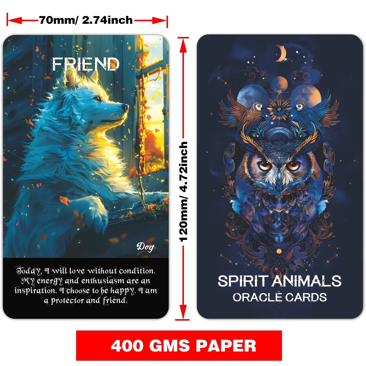 Spirit Animals Oracle Cards - Carte Oracle per principianti, dai 2 anni in su, per intuizione, guida e connessione spirituale, con potenti totem di animali per la crescita personale