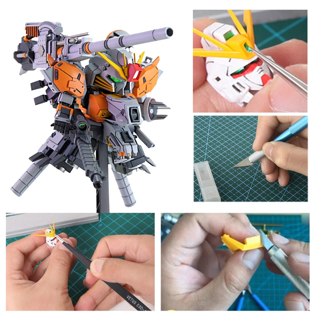 HSEAMALL 9PCS Gundam Model Tools Kit Hobby Building Craft Set per la riparazione e il fissaggio di modelli di base