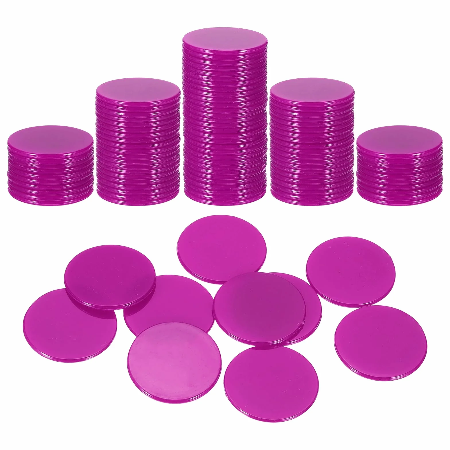 QUARKZMAN 100Pezzi 1.2 Pollici Gettoni Poker, Gettoni Bingo Plastica Contatori Apprendimento Dischi Contatori Segnaposto Gettoni Gioco Opachi Per Giocare Matematica Conteggio, Rosa, Piatti
