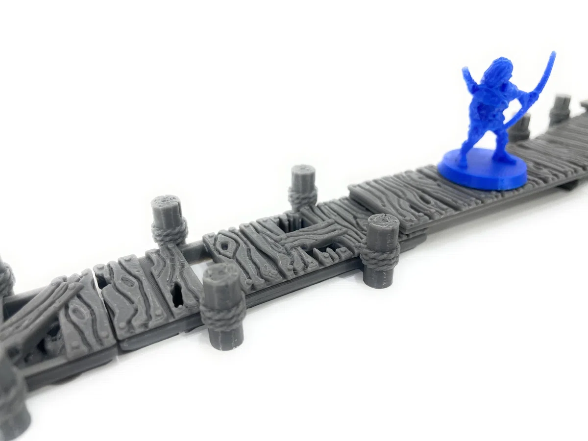Passerelle e piattaforme a molla, 16 pezzi, scenografia Fantasy per Wargames, compatibile con miniature 28 mm-32 mm - Stampa 3D