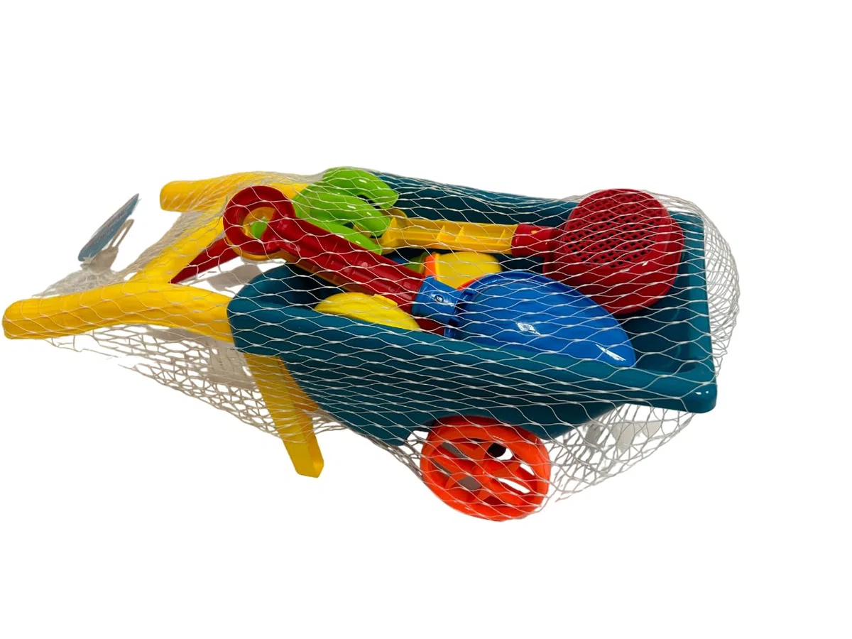 Carriola Giocattolo Con Set Da Mare Cariola Mare Bambini Con Paletta Rastrello Imbuto Setaccio Innaffiatoio e 8 Formine Carriola Mare Per Bambini Piccoli Carriola Spiaggia Plastica Gioco Estivo Estate