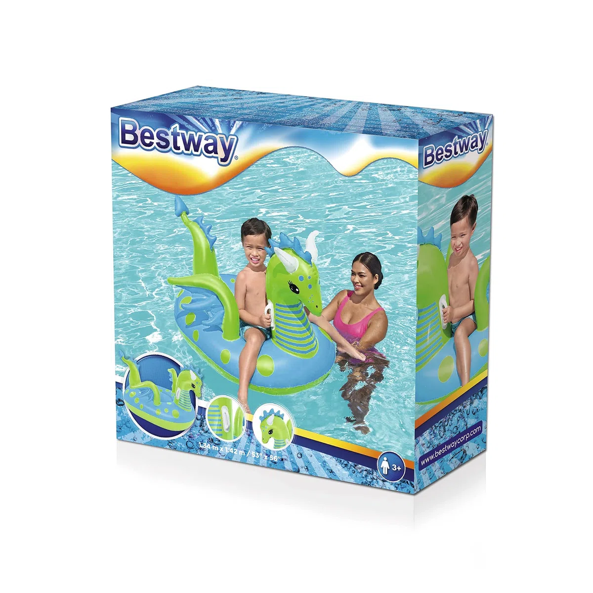 Bestway 41476 Cavalcabile Fantasy Dragon 1,34 m x 1,42 m