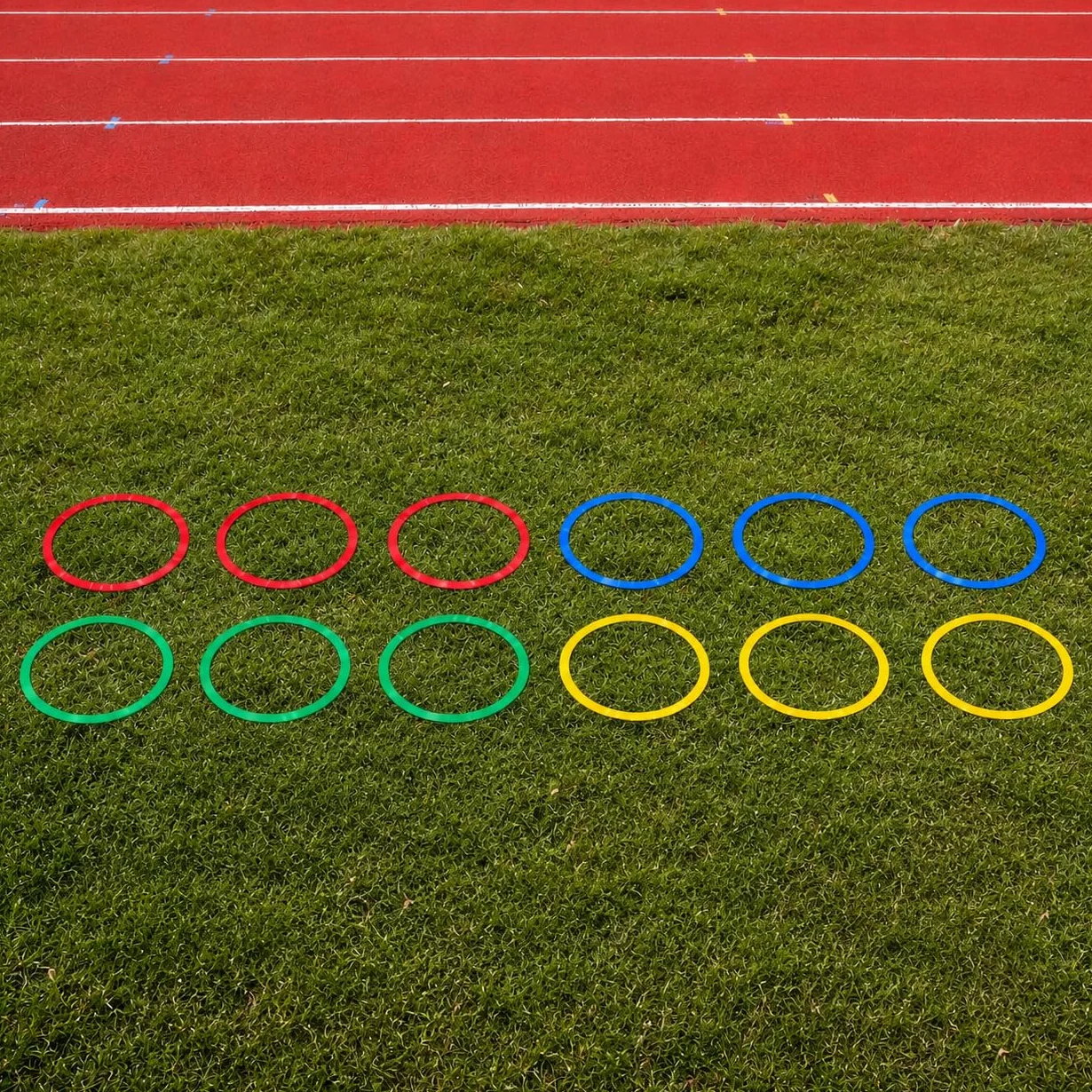 HAEST - 12 Cerchi Colorati per Fitness ed Esercizi di coordinazione - 45 cm