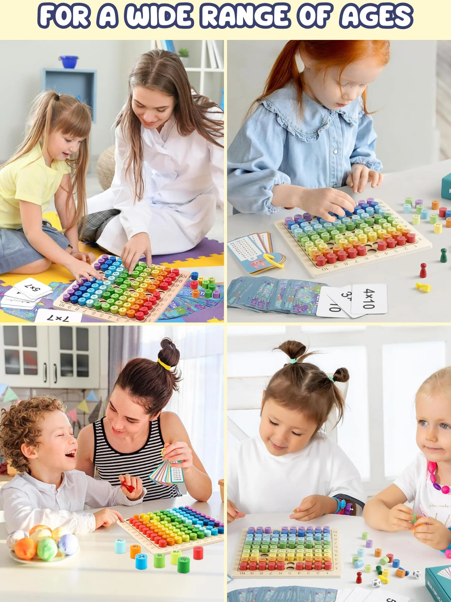 Gioco Moltiplicazione, Tabella di Moltiplicazione, Tavola di Moltiplicazione della Matematica in Legno, Gioco da Tabelline Matematica Educativo, Giocattolo Montessori per Bambini dai 6-12 Anni.