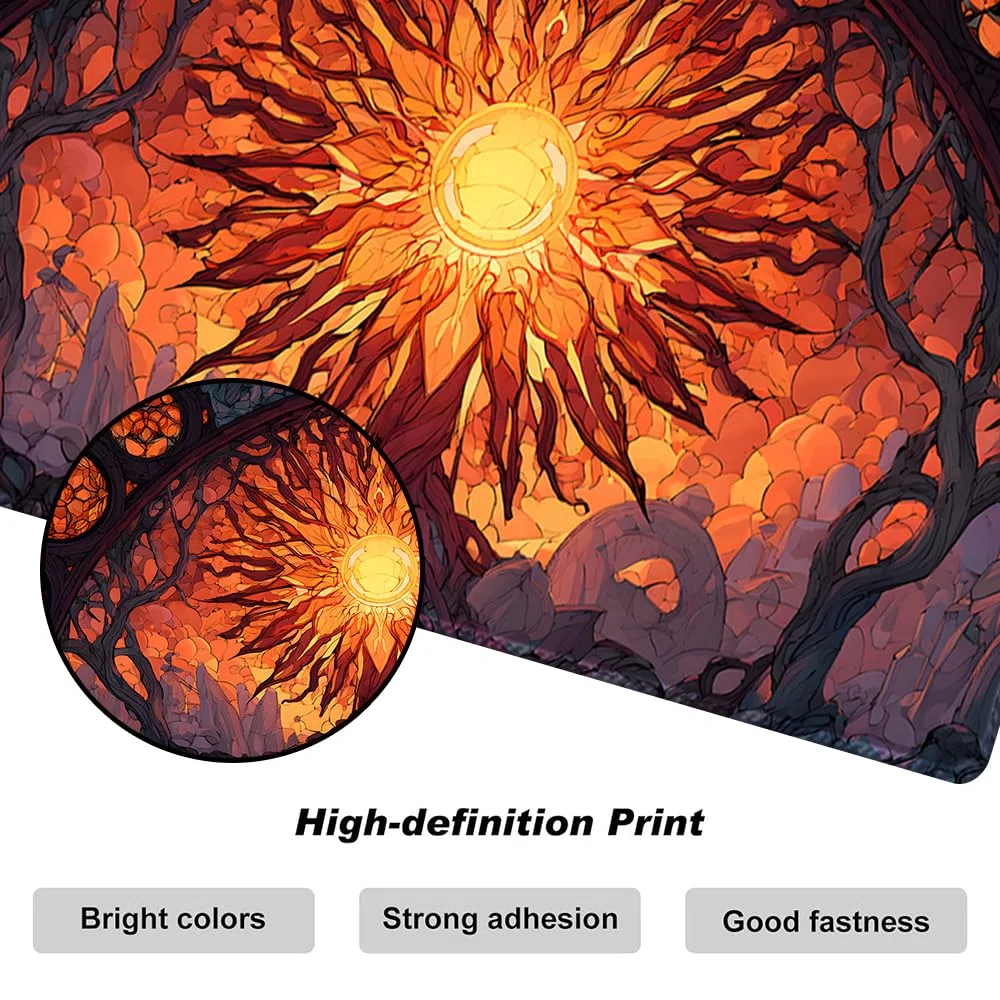 MTG - Tappetino da gioco per giochi da tavolo + borsa impermeabile nera, bordi cuciti, superficie in gomma liscia, tappetino da gioco MTG con zone (un tappetino da gioco originale) (senza zona, 5)