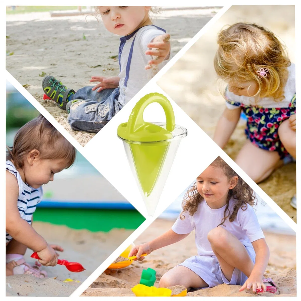 Spilling Funnel Sand, Kids Sands Castle Building, Water and Sand Mixing Tool fBeach Play, Colorful Outdoor Sandbox Toy for Creative Kid Aged 4-8, Summer Travel Vacation Sculpting