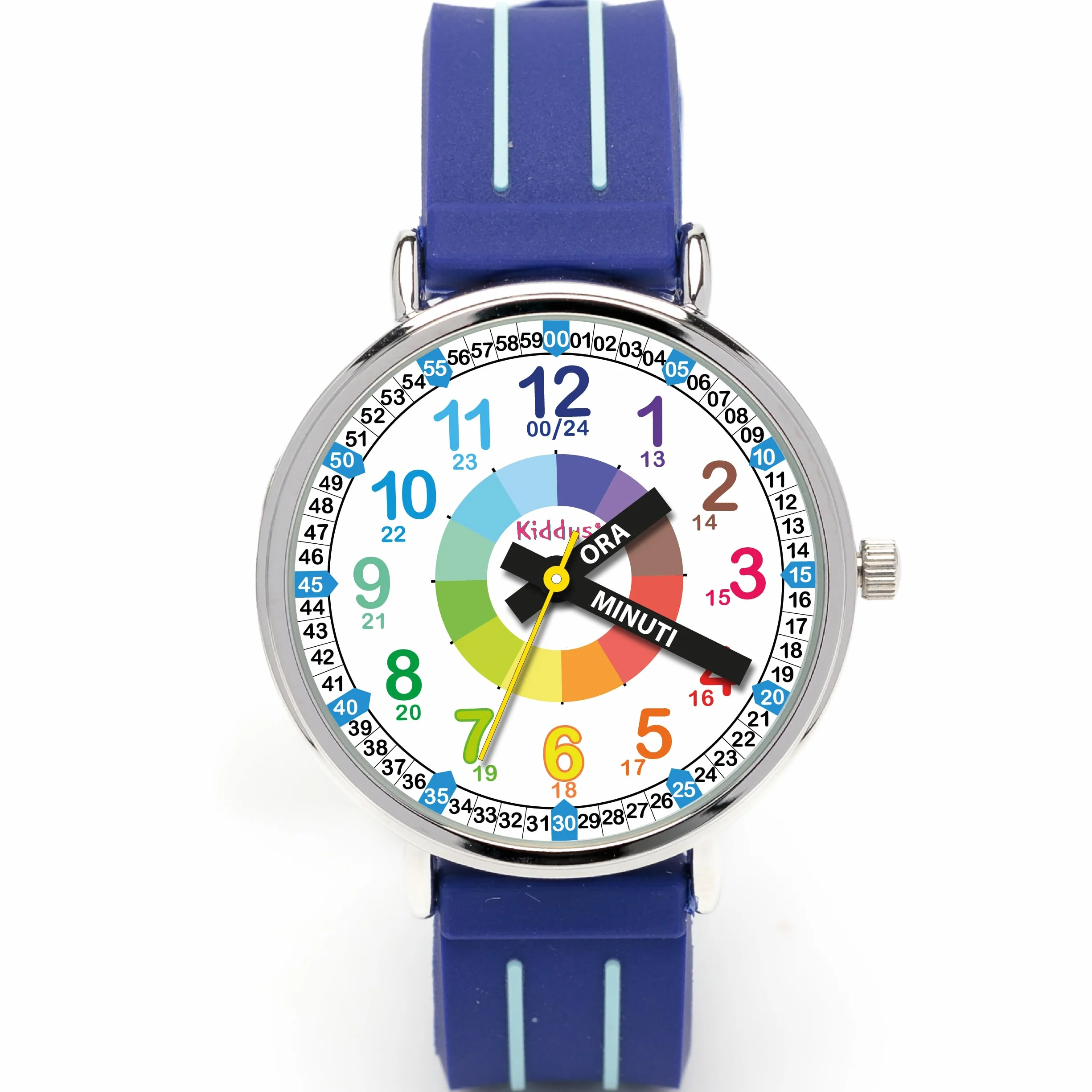 Kiddus Orologio Educativo per Bambino e Bambina dai 5 ai 10 Anni, Impermeabile 5ATM, Orologio Analogico Didattico per Imparare l'Ora, Movimento Giapponese