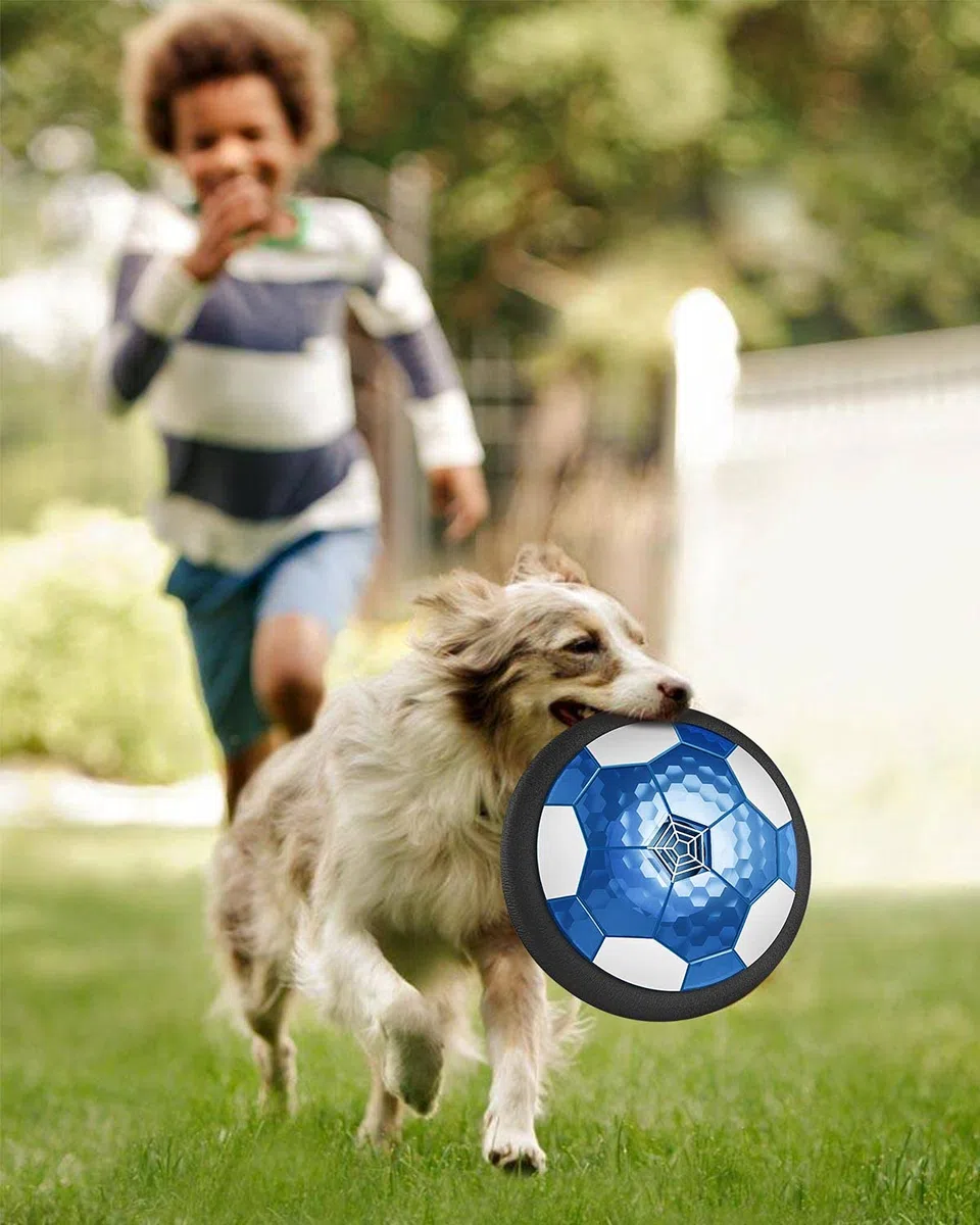 Maxesla Pallone Calcio Fluttuante Ricaricabile, Pallone Fluttuante con LED Luce Air Power Soccer Disc da Allenamento in Schiuma Morbida Paraurti per Indoor & Outdoor, Giocattoli Sportivi per Bambini