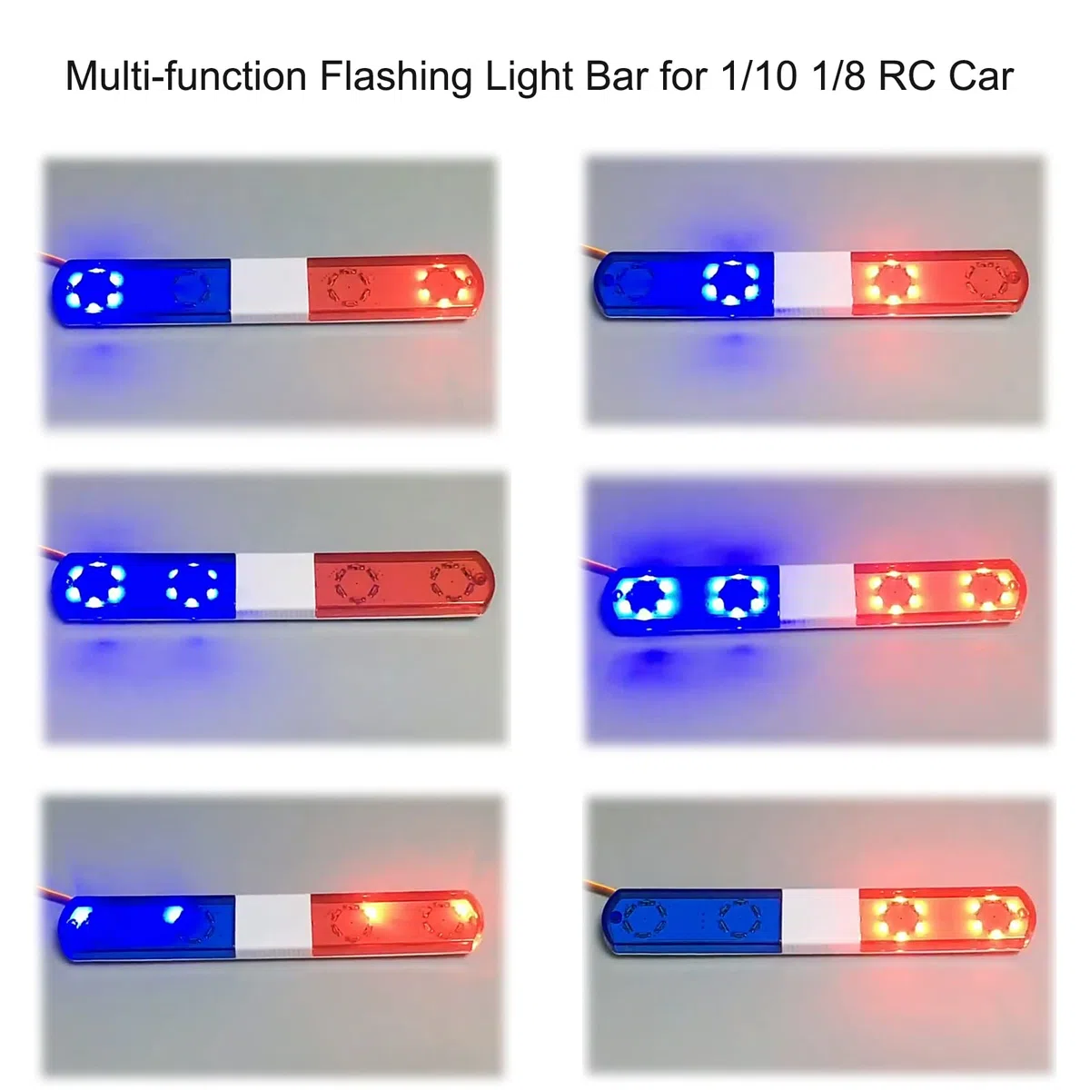 KEEDA LED Polizia Flash Light Bar per 1/10 1/8 1/12 RC Modello Auto Camion WPL D12 HSP Traxxas TRX4 Tamiya CC01 D90 Axial SCX10