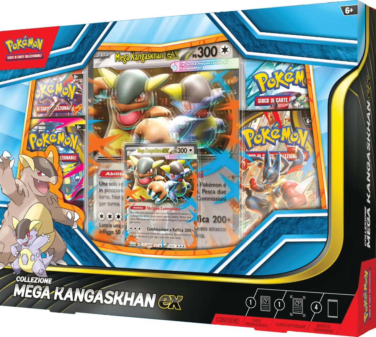 Pokémon: collezione Mega Kangaskhan-ex del GCC Pokémon (una carta promozionale olografica, una carta promozionale lenticolare gigante e quattro buste di espansione)