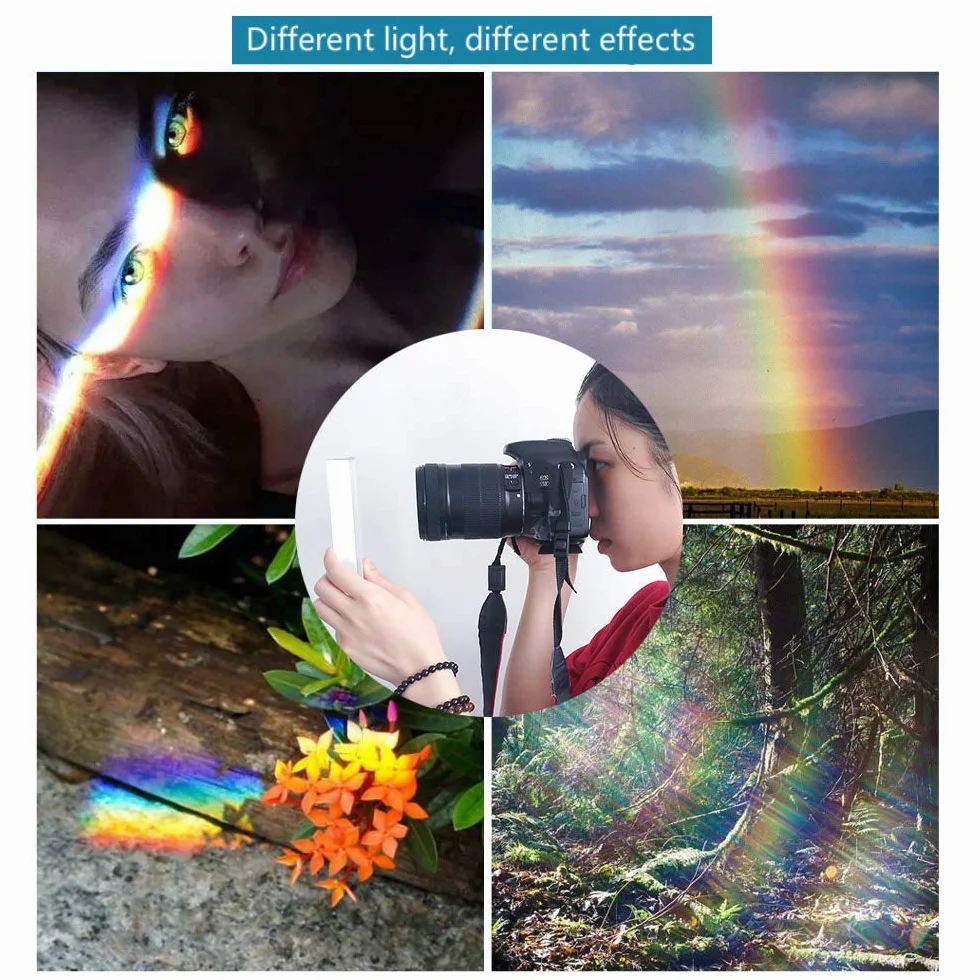 Prisma Vetro Ottico 3 Prismi Cristallo Prisma Triangolare con Confezione Insegnamento Luce Spettro Fisica e Fotografia (15CM)