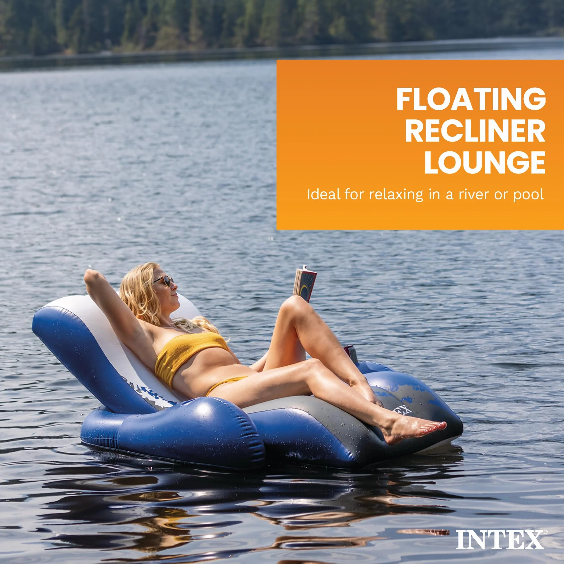 Floating Recliner Inflatable Lounge, 71in X 53in