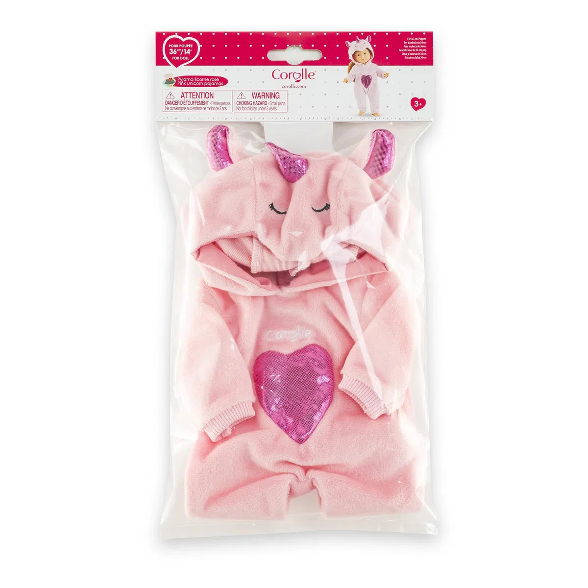Ma Corolle 9000212930 Pigiama Unicorno Rosa Abbigliamento Bambola Ma Corolla, 36 cm dai 3 anni