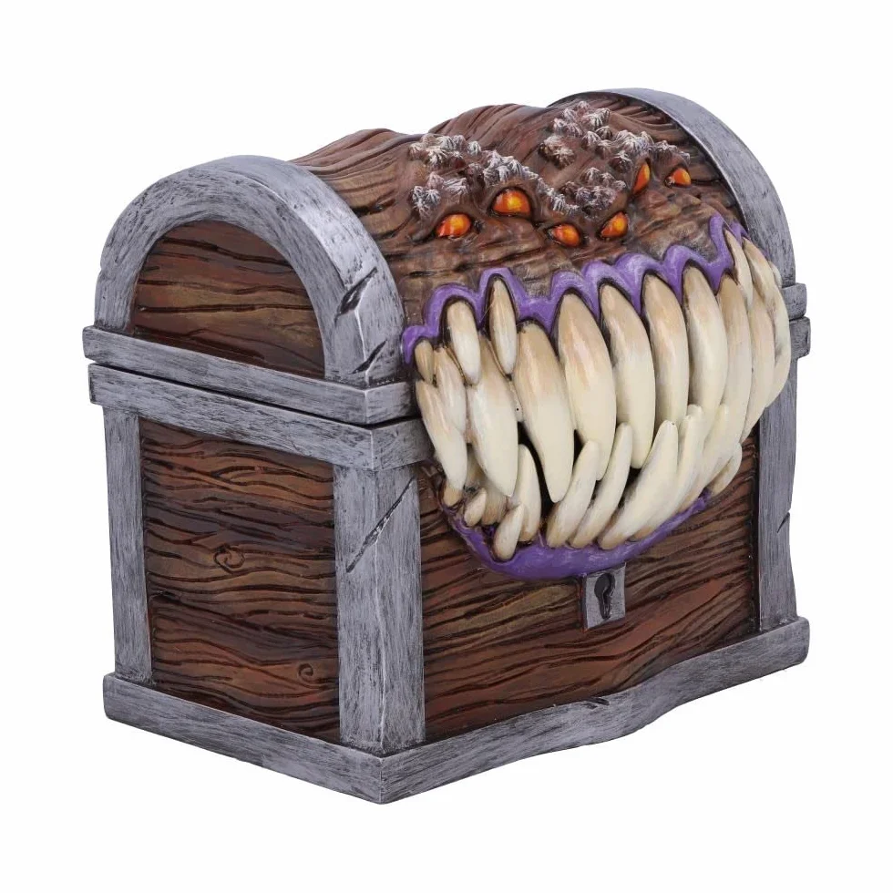 Nemesis Now Dungeons & Dragons - Scatola portaoggetti per Dadi Imitazione dei Dadi, 11,3 cm, Resina, Marrone, Prodotto con Licenza Ufficiale, Scatola per Dadi con Personaggi imitativi, in Resina di