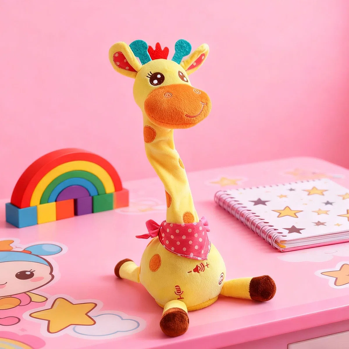 Peluche interattivo Divertente a Forma di Giraffa Che e Balla, Giocattolo per Bambini da Viaggio