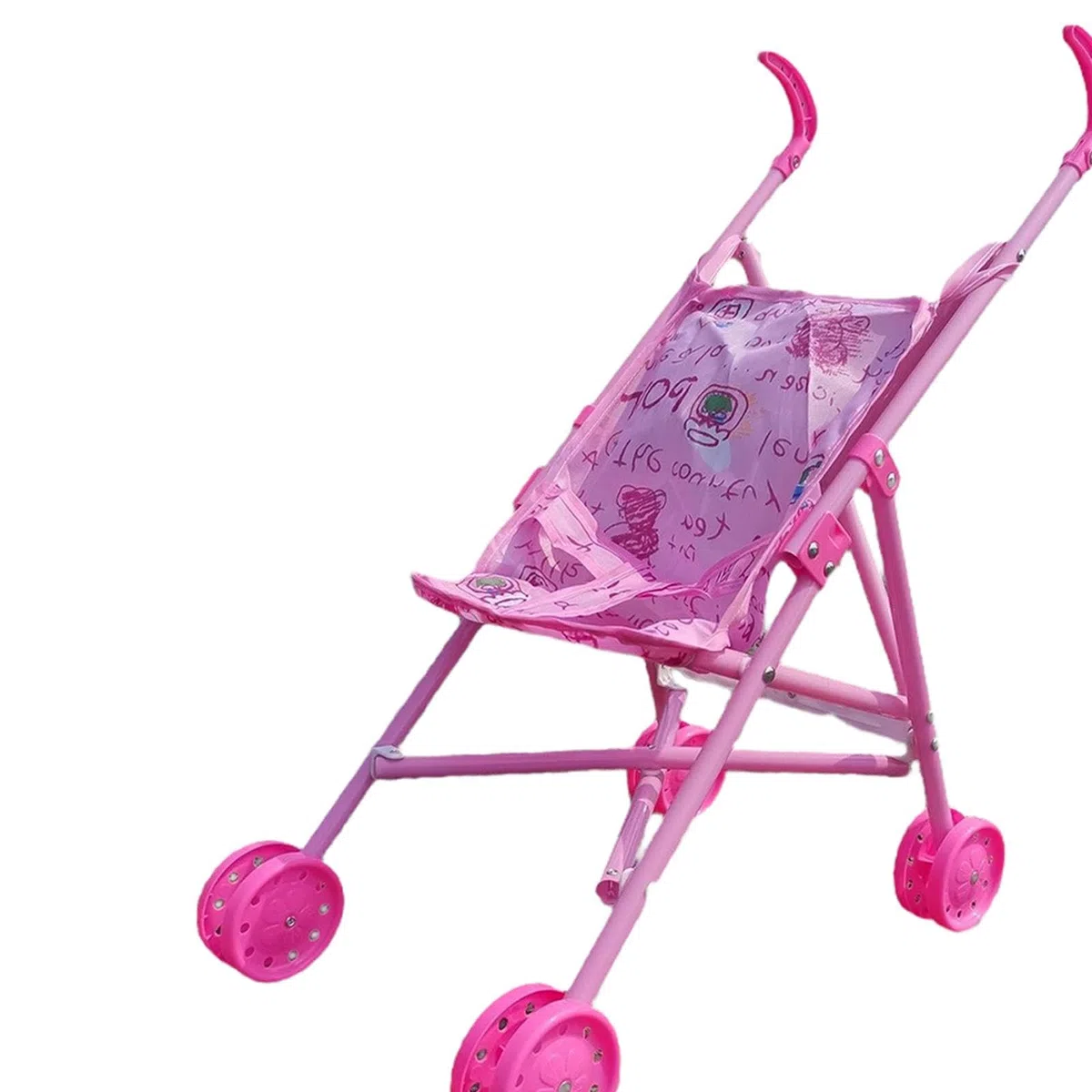 Passeggino per Bambole Pieghevole, Decorazione Adorabile, Ombrello Interattivo Portatile