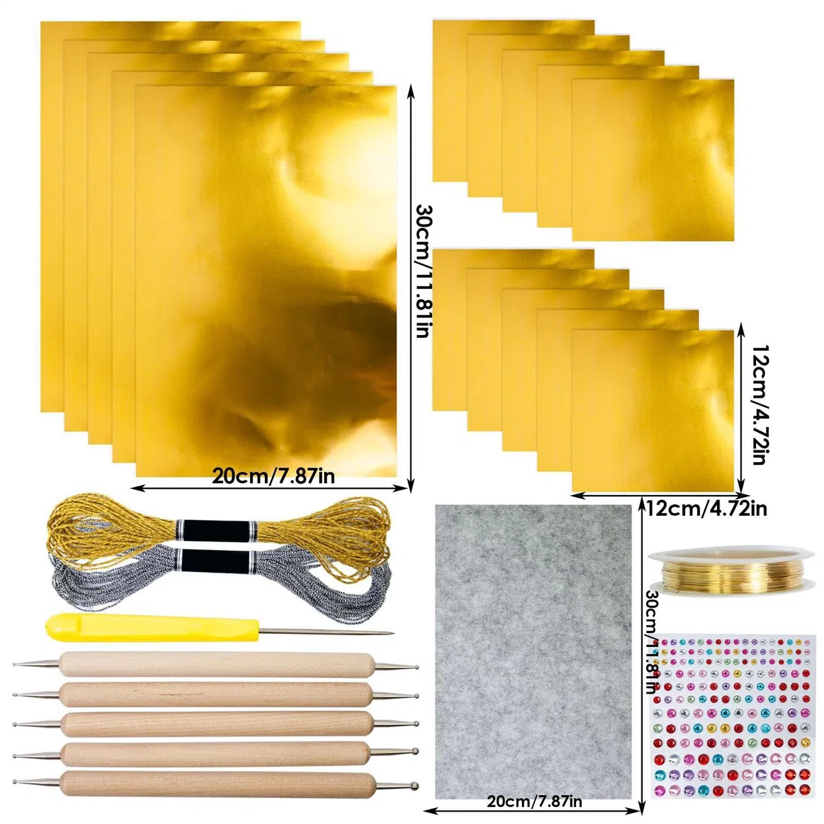 Generisch Foglio di alluminio per fai da te, fogli di pellicola per lavori fai da te, per bricolage con effetto luccicante, per progetti artistici